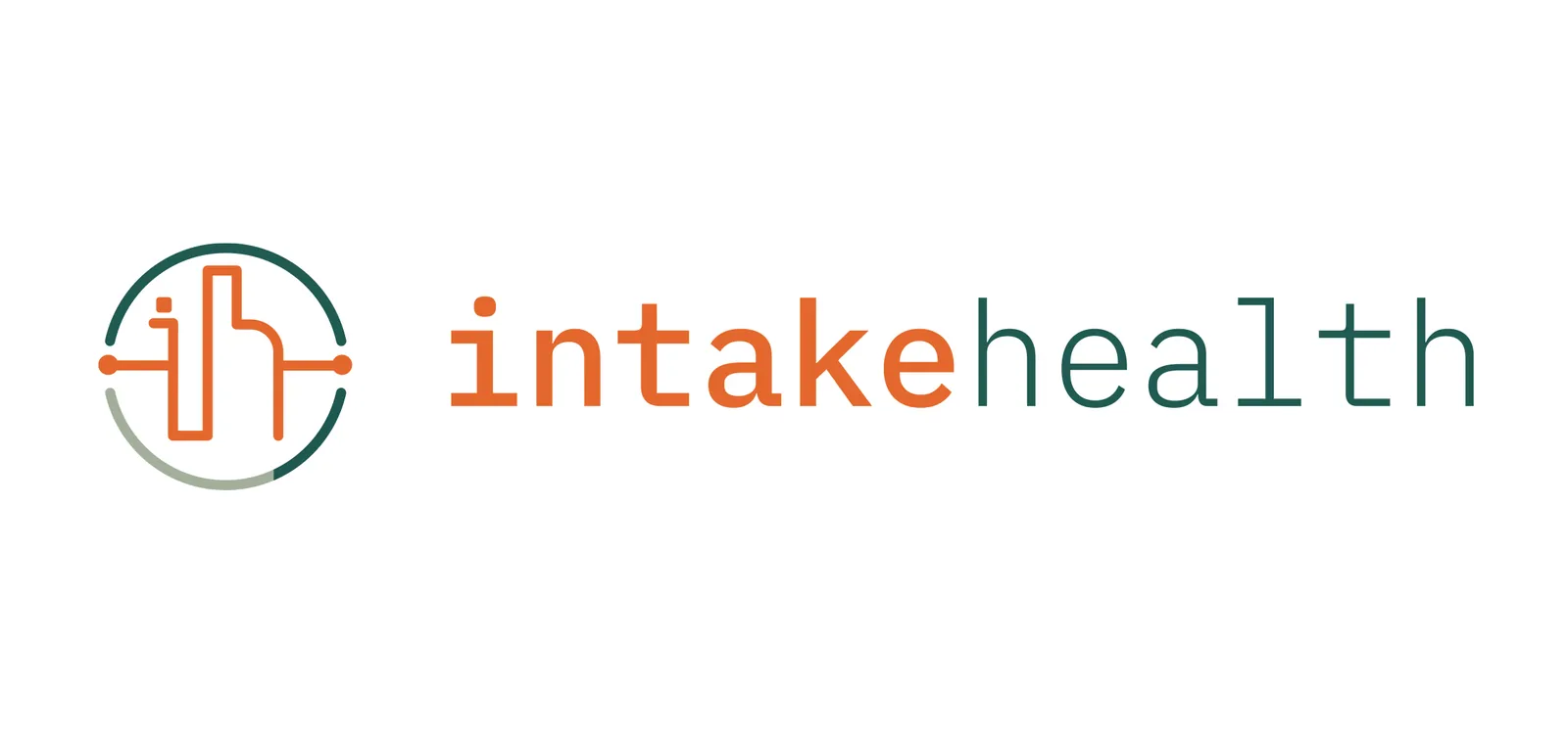 Intake Health logo with heartbeat symbol