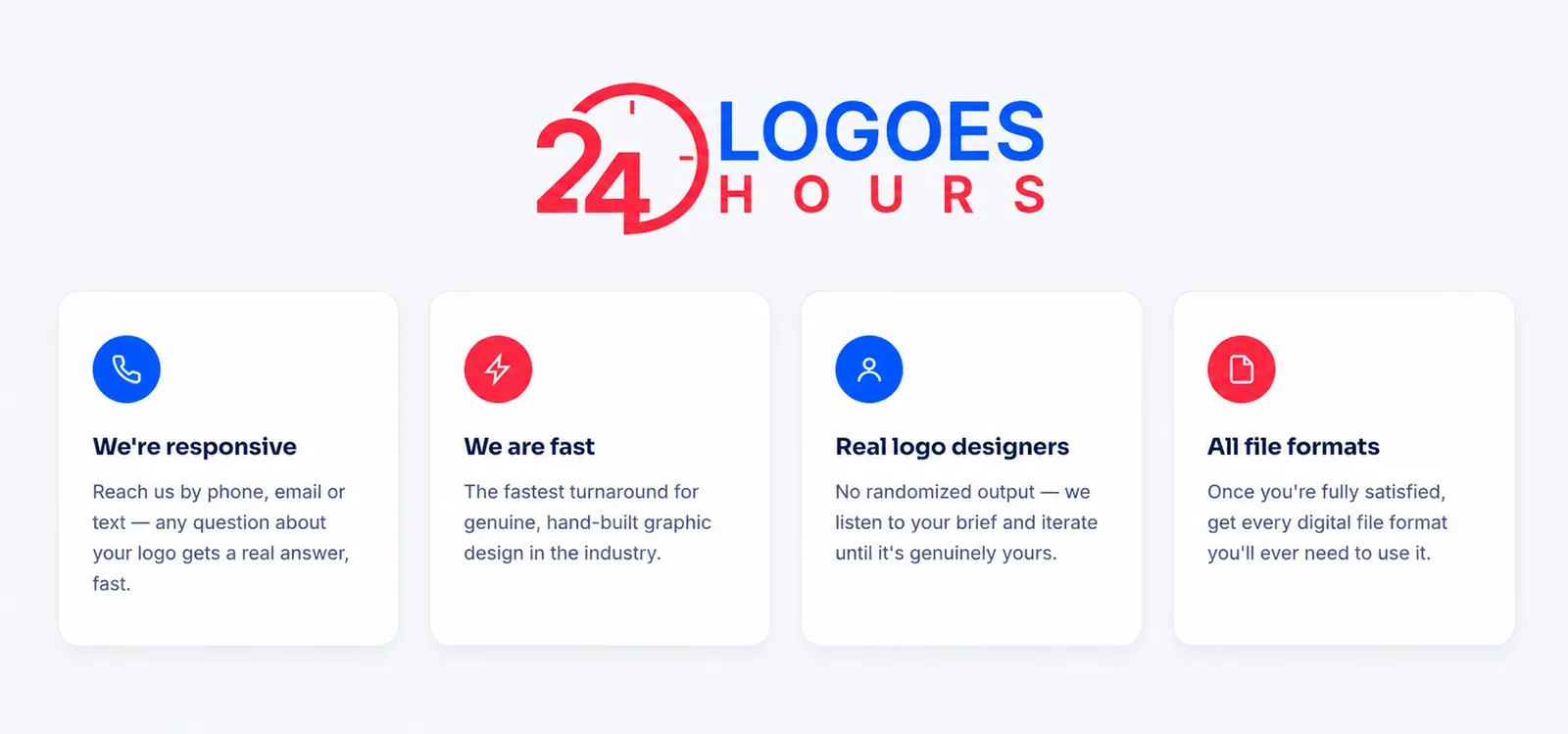 Logos24hours website promo message